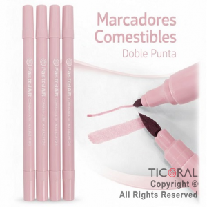 MARCADOR COMESTIBLE ROSA PASTEL X 4